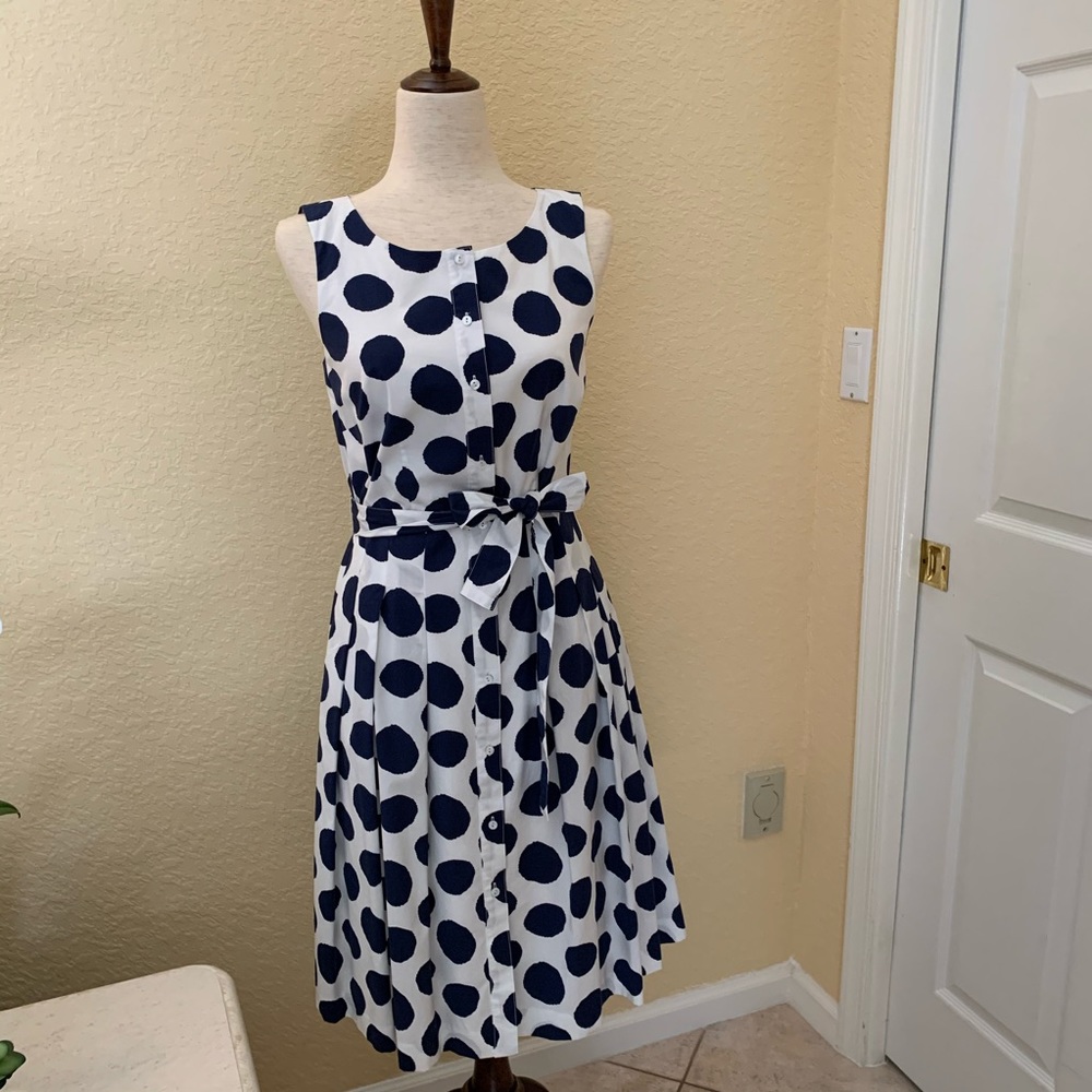 Talbots sleeveless fit and flare dress.